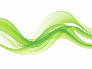 Abstract green wave lines flowing on a white background, creating a fresh and modern design. Perfect for themes of nature, growth, and sustainability in graphic design and presentations.