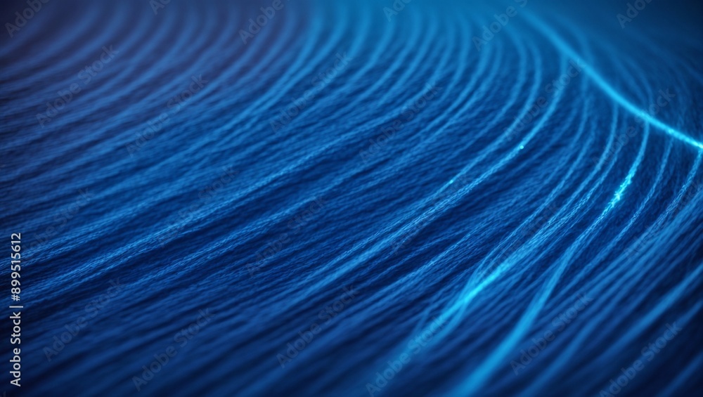 Poster azure data streams: abstract blue lines flow and converge, depicting the dynamic movement of data in