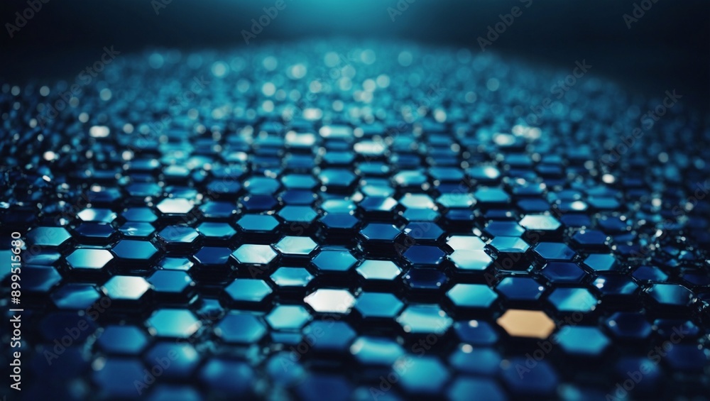 Aufkleber blue hexagon abstract: a mesmerizing abstract background, featuring a close-up of a hexagonal patter