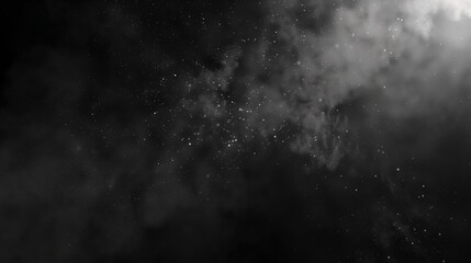 Fototapeta premium Ambient dust animation with light smoke and particles floating around, black background. Ideal for ambient dust overlay effects and atmospheric ambient animation