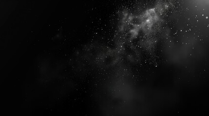 Fototapeta premium Ambient dust animation with light smoke and particles floating around, black background. Ideal for ambient dust overlay effects and atmospheric ambient animation