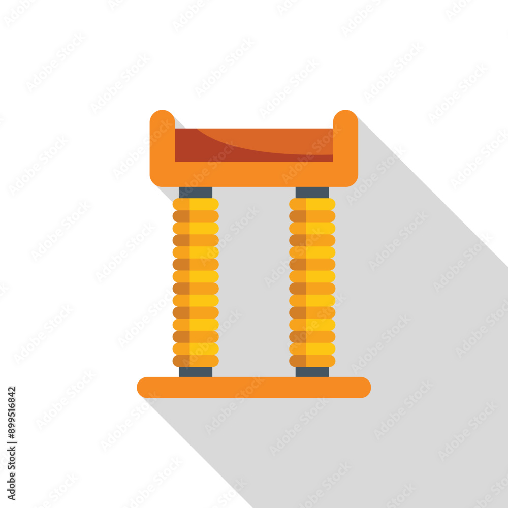 Poster cat tree with two scratching posts and a platform isolated on white background