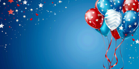 Labor Day Festive Balloons with Stars and Stripes