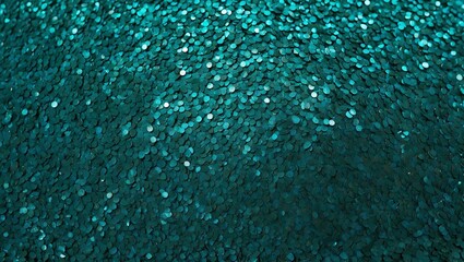 Turquoise sequins shimmer creating an elegant texture
