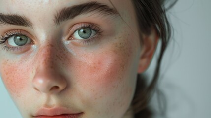 Obraz premium A woman with green eyes and red hair