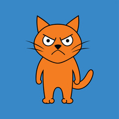 Angry Cat Cartoon vector illustration

