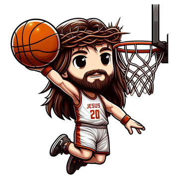 Jesus flight in basketball league dunk contest 