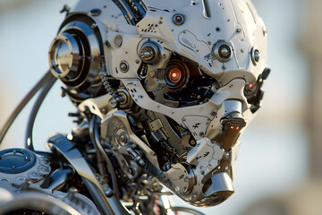 Fototapeta premium a close up of a robot with a camera