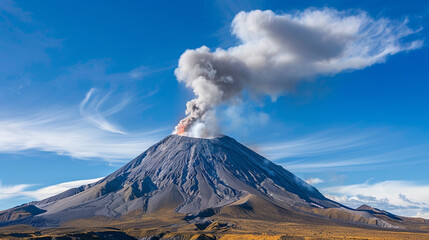 volcano and lava