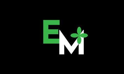 EM Leaf Logo Initial Green Nature