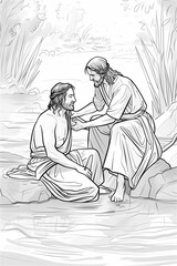 Jesus' Coloring Book Being baptized