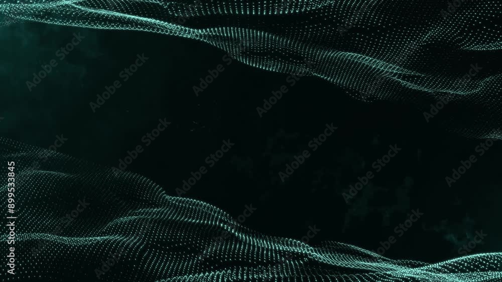 Poster technology wave dots particle background animation