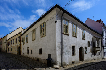 Old Town House and Cobbled Street in Bratislava, Slovakia