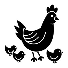 hen and chicken Vector