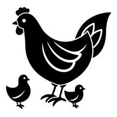 hen and chicken Vector
