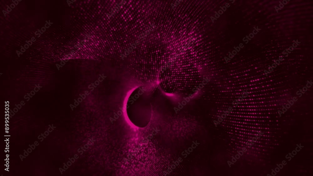 Poster technology wave dots particle background animation