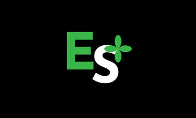 ES Leaf Logo Initial Green Nature