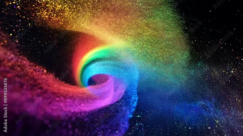 Aufkleber a glittering and sparkling rainbow of dust particles creating a dazzling and hypnotic spectacle of c