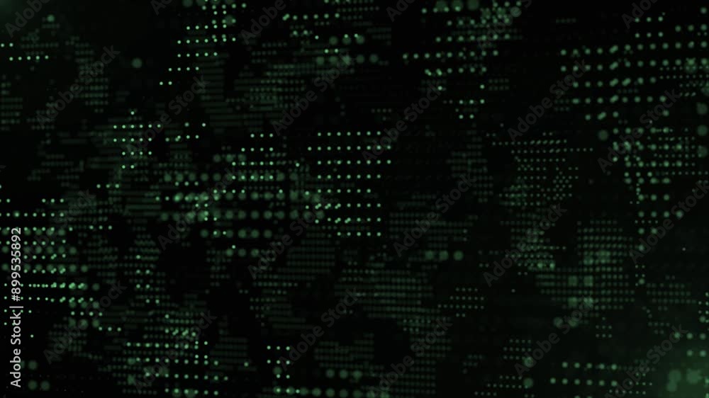 Poster technology wave dots particle background animation