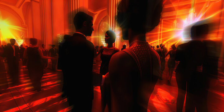 Seductive Soiree: A sultry ambiance fills the air at a sexy funeral, with guests dancing and celebrating the life of the departed.