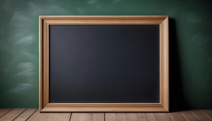 Blackboard with wooden frame, dirty chalkboard