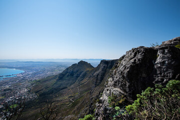 Blick vom Tafelberg auf Kapstadt, Südafrika