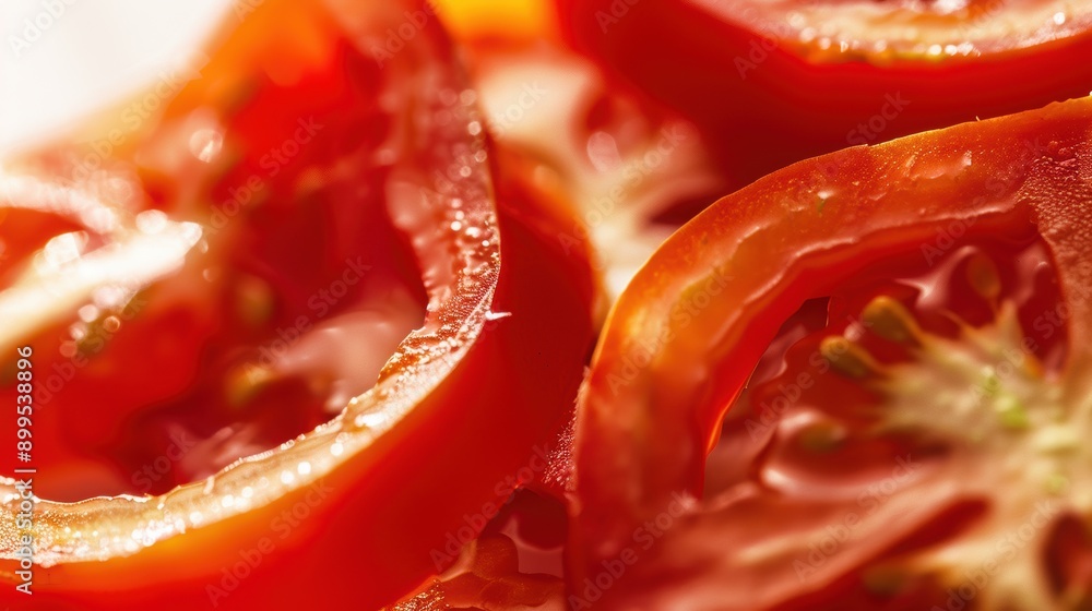 Aufkleber vibrant and textured culinary background created by arranging sliced tomatoes side by side