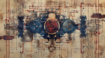background with old science effect