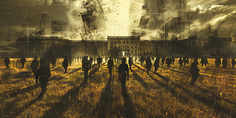 The Echoes of Glory: A fading parade ground, where once marched proud soldiers now only whispers remain