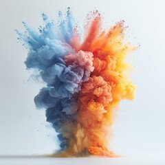 Fototapeta premium Holi. Multicolored powder flies