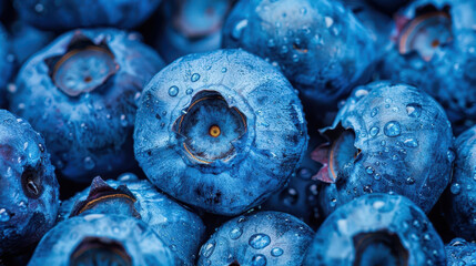 Close up photograph of fresh blueberries Blueberries are a nutritious