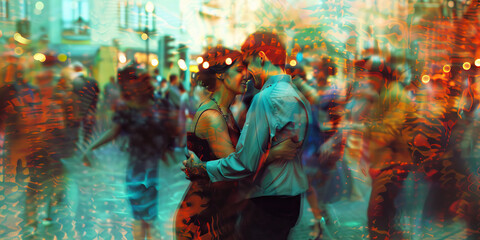 Endless Dance: Couples swaying to the rhythm of a live band, lost in the music and the moment