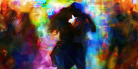 Endless Dance: Couples swaying to the rhythm of a live band, lost in the music and the moment