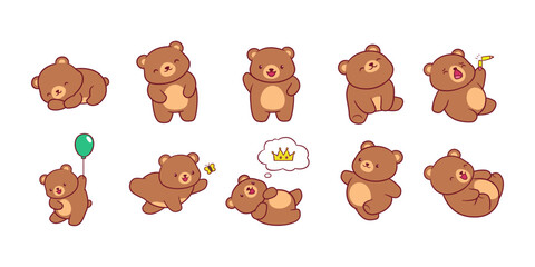 Adorable cute Bear Cartoon celebrating perfect for mercendhise printing purposes