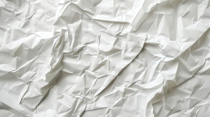 Obraz premium Grunge wrinkled white color paper textured background with copy space Use for decoration or layer