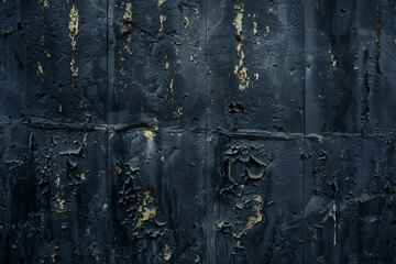 The wall is covered in peeling paint and has a lot of cracks