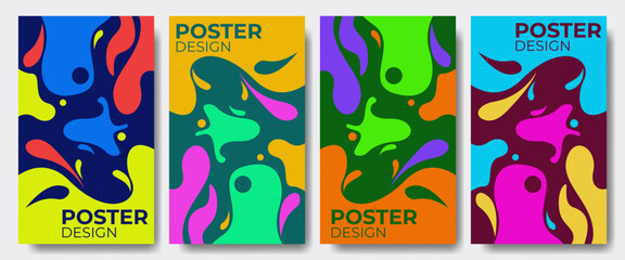 Colorful abstract poster design assets