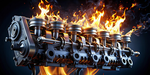 'motion parts mechanical other pistons sparks explosions engine v8 working model cg car piston crankshaft valva combustion ignition exploding flames fire spark fuel gasoline diesel cylinder'