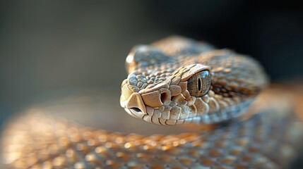 Obraz premium A photorealistic image of a rattlesnake shedding its skin.