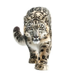 Obraz premium Snow Leopard, isolated, transparent background, white background, no background