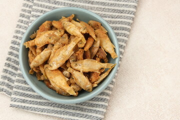 Wader Crispy or Fried Fish, Indonesian food
