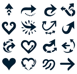  Abstract arrow icon set, Arrows vector illustration collection.