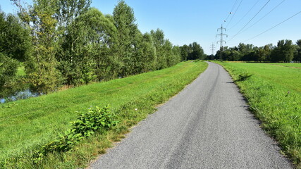 bikeway along river Ohre near town Ostrava,Czech republic