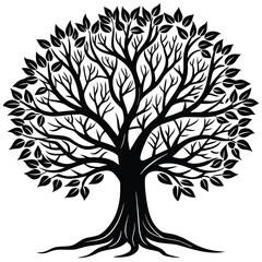 Obraz premium Tree Silhouette Vector Illustration 