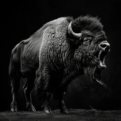 Majestic Bison Roaring
