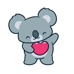 Adorable cute Koala cartoon celebrates perfect for merchandise purposes