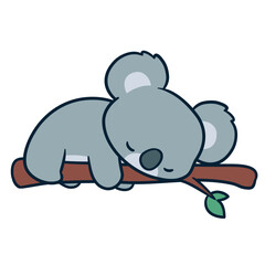 Obraz premium Adorable cute Koala cartoon celebrates perfect for merchandise purposes