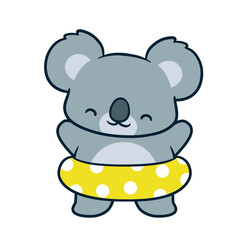Adorable cute Koala cartoon celebrates perfect for merchandise purposes