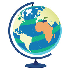 Earth Globe Vector Illustration, World map in a globe shape isolated on a white background