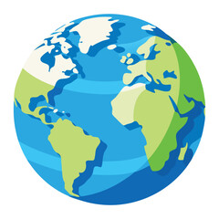 Earth Globe Vector Illustration, World map in a globe shape isolated on a white background